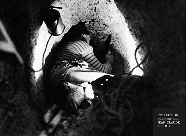 Creusement clandestin d'un tunnel d'évasion sous le camp de l'Oflag XVII A